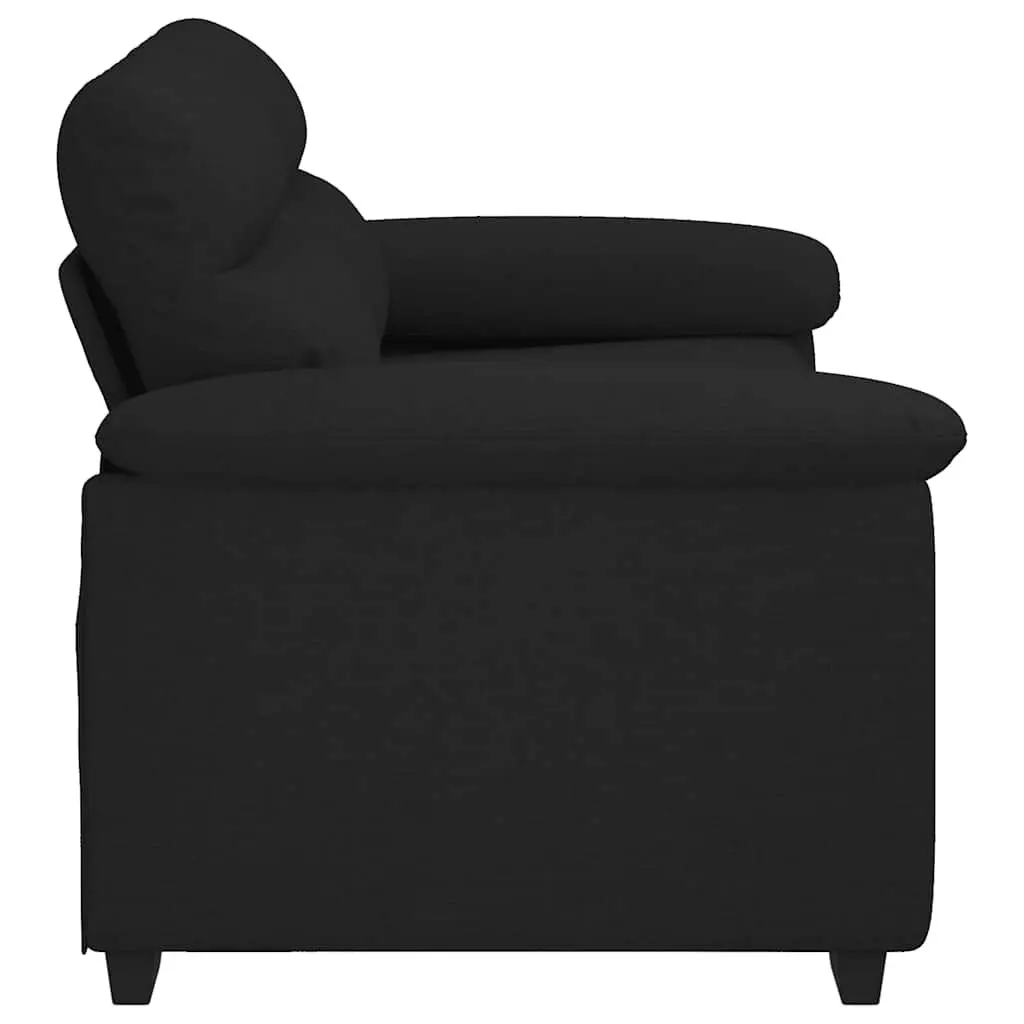 2-Seater Sofa Black Fabric Living Room 160x81x84 cm