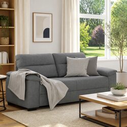 2-Seater Sofa Specifications: Dark Grey Fabric Couch 180cm