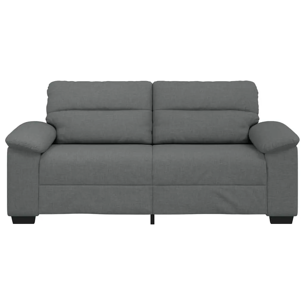 2-Seater Sofa Dark Grey Fabric Living Room 180cm