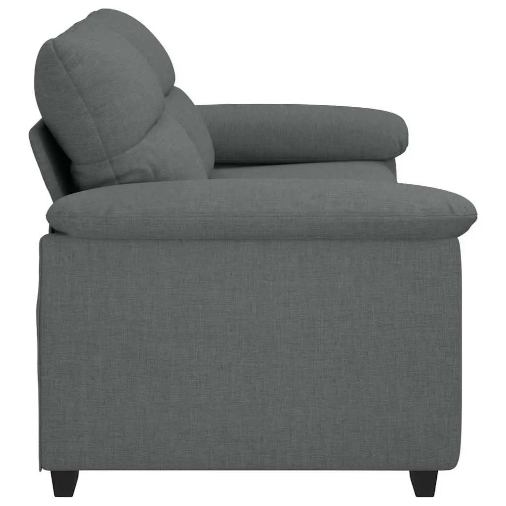 2-Seater Sofa Dark Grey Fabric Living Room 180cm