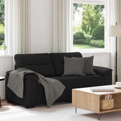 2-Seater Sofa Dimensions: 180L x 81W x 84H cm, Black Fabric