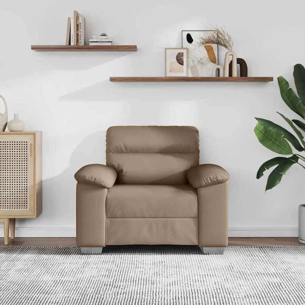 Sofa Chair Living Room Brown Faux Leather 100 x 81 x 84 cm