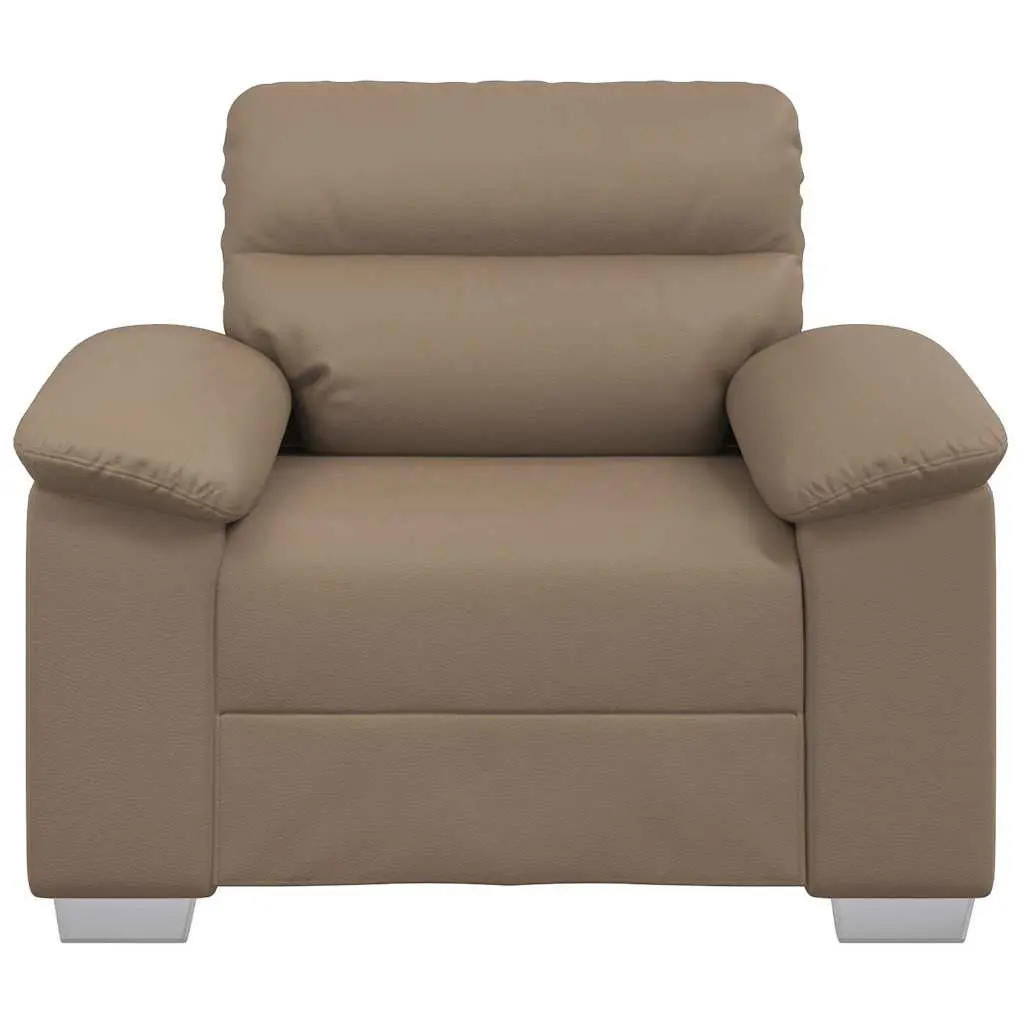Sofa Chair Living Room Brown Faux Leather 100 x 81 x 84 cm