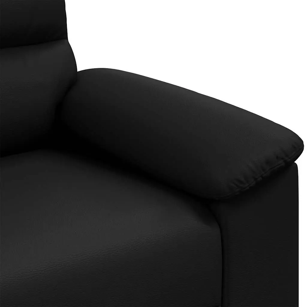 2-Seater Sofa Black Faux Leather Lounge Couch Living Room Furniture 160x81x84cm