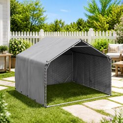 Outdoor Dog Kennel Specifications: 2x2x1.5m, Silver Steel