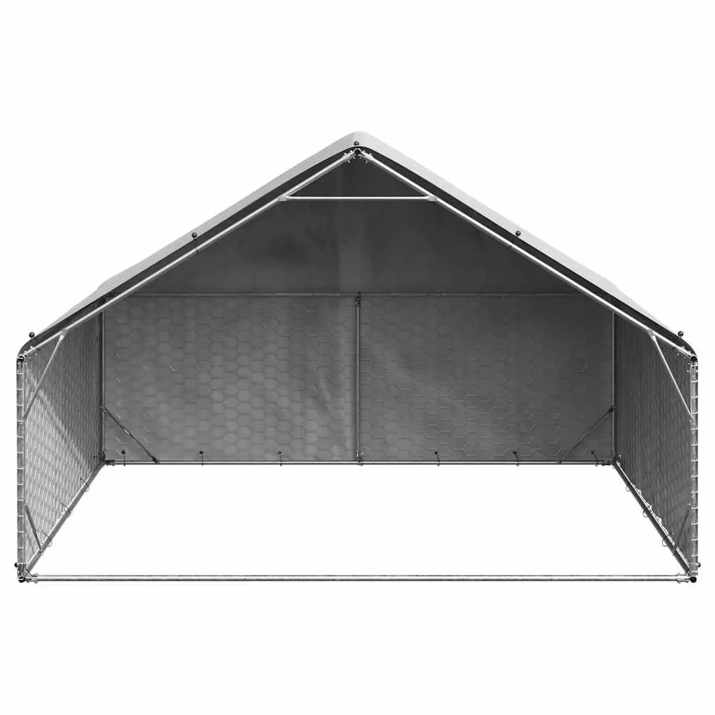Outdoor Dog Kennel for Outdoor Use 3x2x1.9m Galvanised Steel with Roof Cover