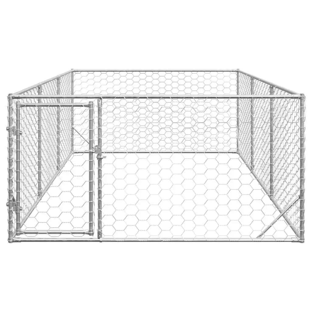 2x4x1m Galvanised Steel Dog Kennel