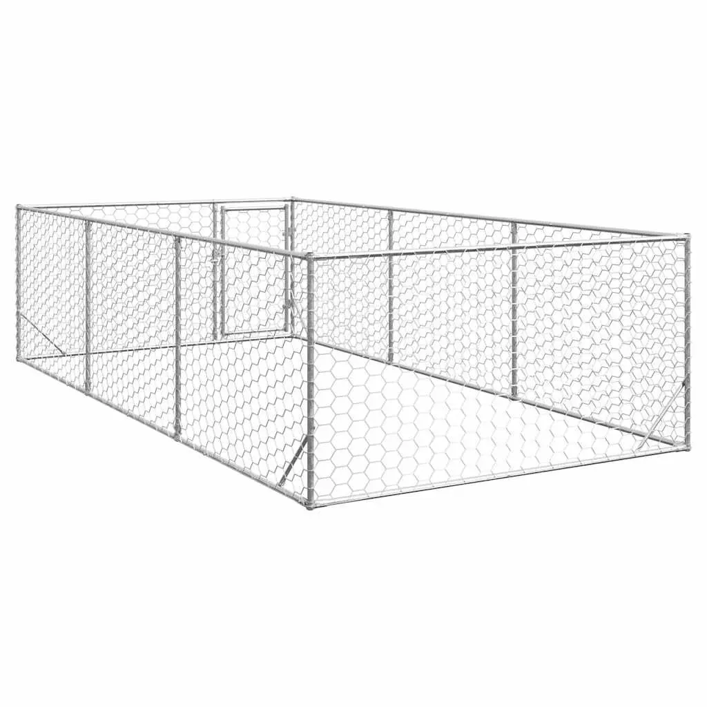 2x4x1m Galvanised Steel Dog Kennel