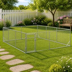 3x4x1m Outdoor Dog Kennel: Galvanised Steel Construction