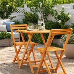 Folding Garden Table: 60x60x72cm Acacia Wood Design