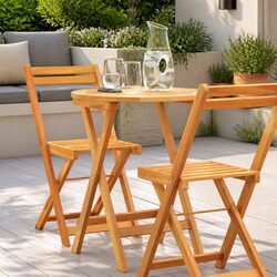 Folding Garden Table: 60x60x72cm Solid Acacia Wood