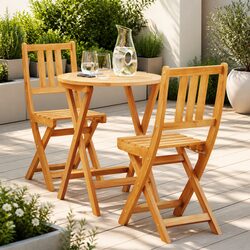 Folding Bistro Set Specifications - 3 Piece Garden Dining