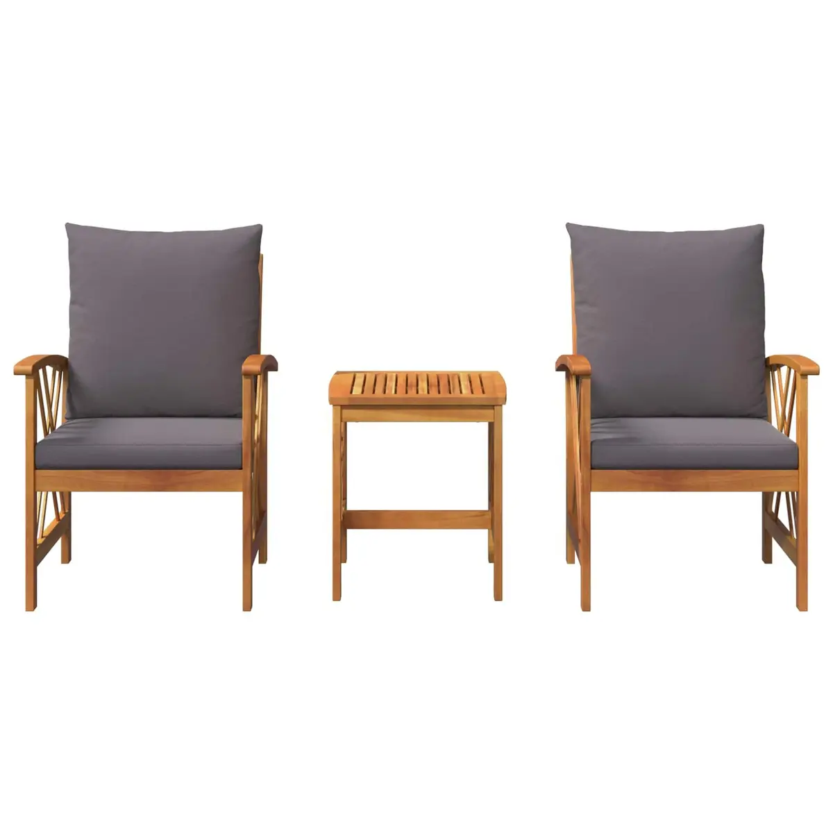 3 Piece Garden Sofa Set Outdoor Furniture Lounging Brown Acacia Wood Patio