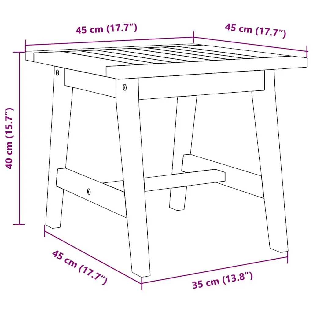 Solid Acacia Wood Outdoor Side Table 45x45x40cm