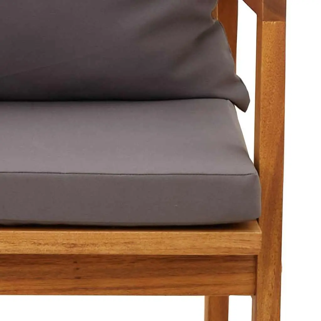 Garden Chair with Cushion 2 Piece Set Outdoor Seating Brown Oil Natural Wood