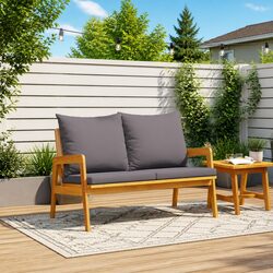 Garden Bench Specs: Solid Acacia Wood 115x65x71cm Brown