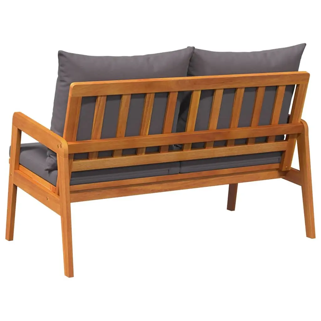 Garden Bench Solid Acacia Wood Oiled Outdoor Seating 115x65x71cm Brown