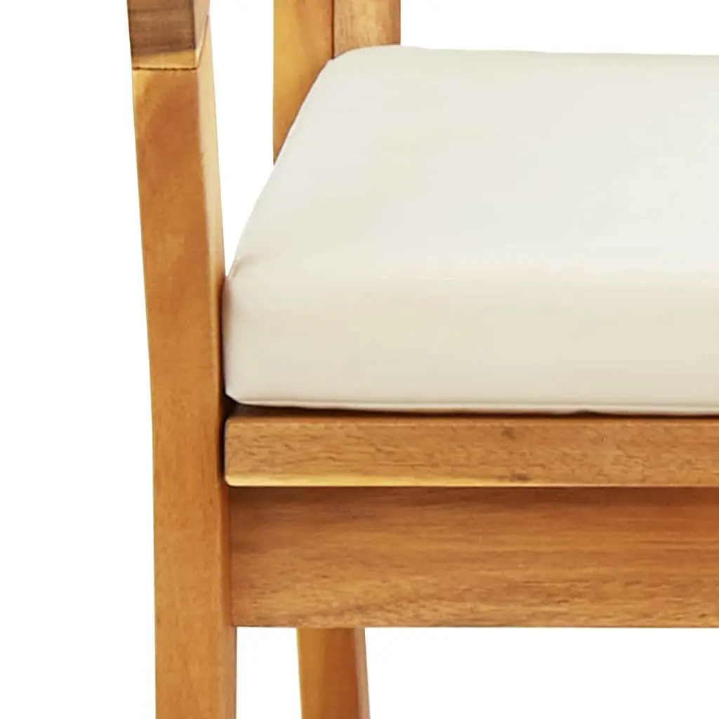 Garden Bench with Cushion Solid Acacia Wood Outdoor Furniture Brown Oil Natural