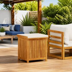 Cushion Storage Box: 60x50x61cm, Solid Acacia Wood