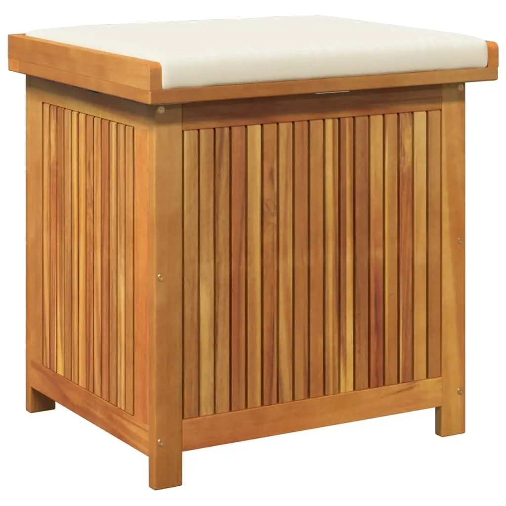 Outdoor Cushion Storage Box 60x50x61cm Solid Wood Garden Organiser with Lid