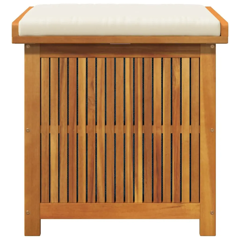 Outdoor Cushion Storage Box 60x50x61cm Solid Wood Garden Organiser with Lid