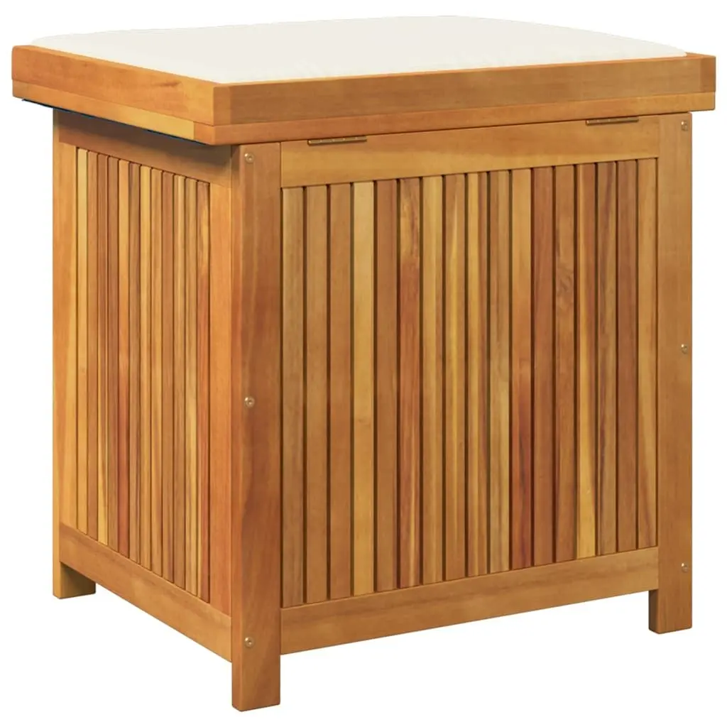 Outdoor Cushion Storage Box 60x50x61cm Solid Wood Garden Organiser with Lid