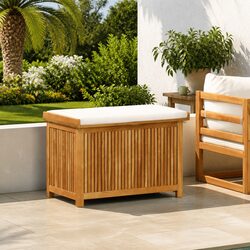 Outdoor Storage Box Dimensions 90x50x60.5 cm, Acacia Wood