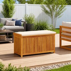 Outdoor Storage Box Specifications: 113x50x60.5cm, Acacia