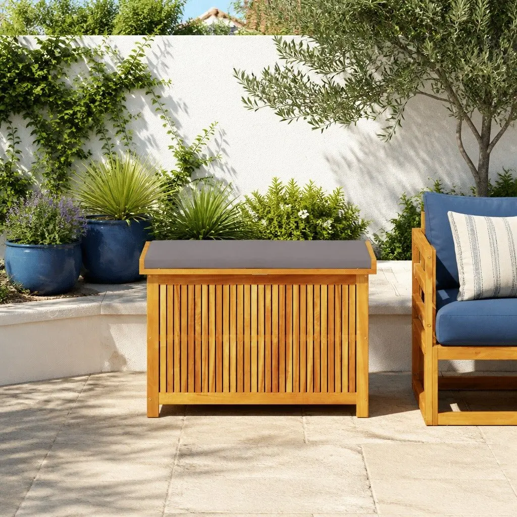 Outdoor Cushion Storage Box Garden 90x50x60.5cm Solid Acacia Wood