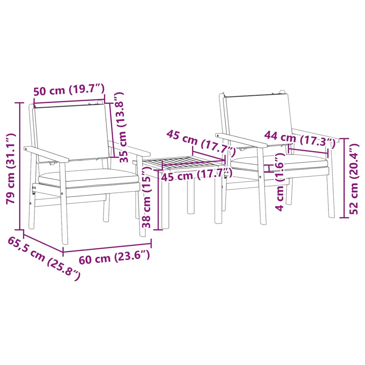 Garden Sofa Set Outdoor Use 3 Piece Cream White
