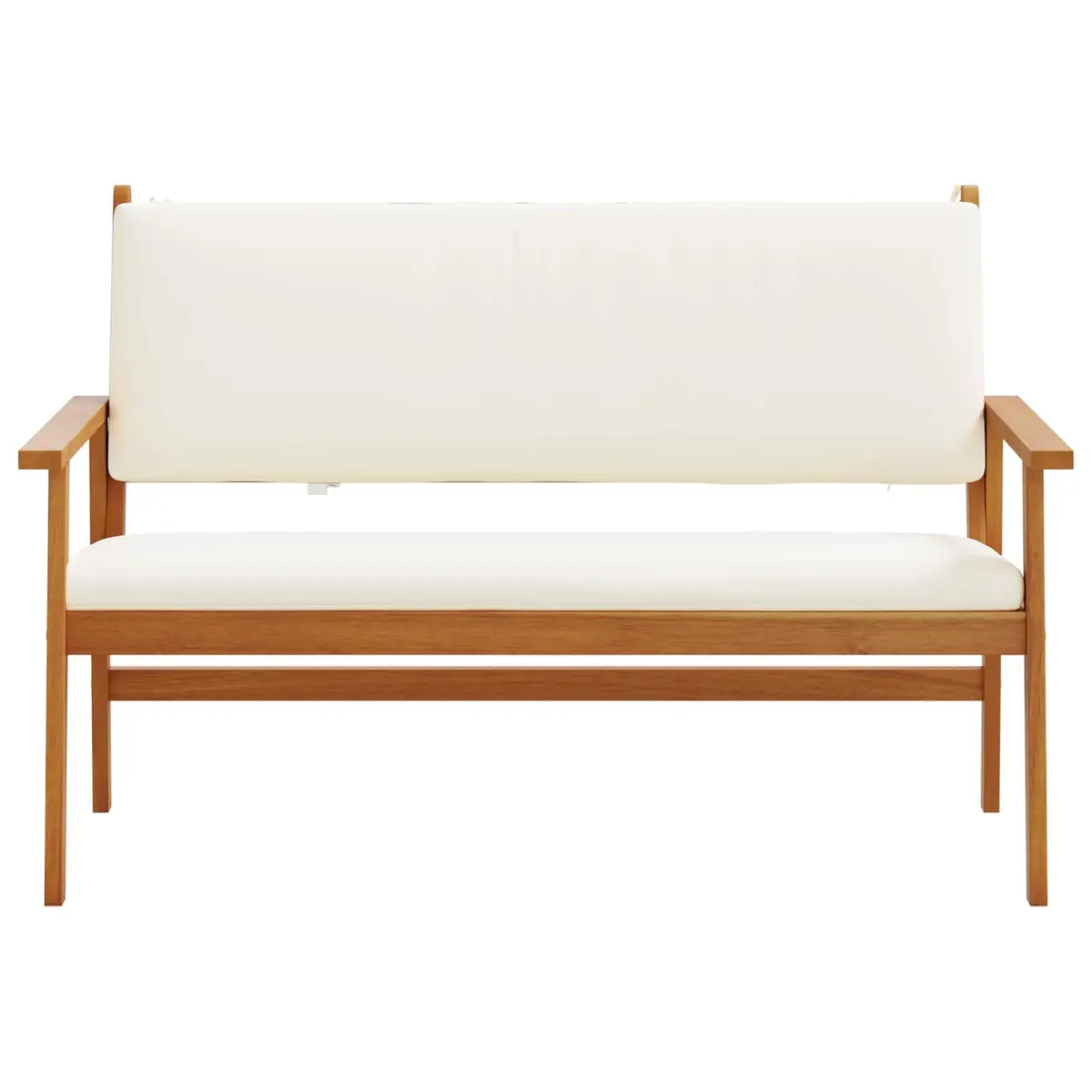 Garden Bench Outdoor Seating Set Cream White 1 Piece