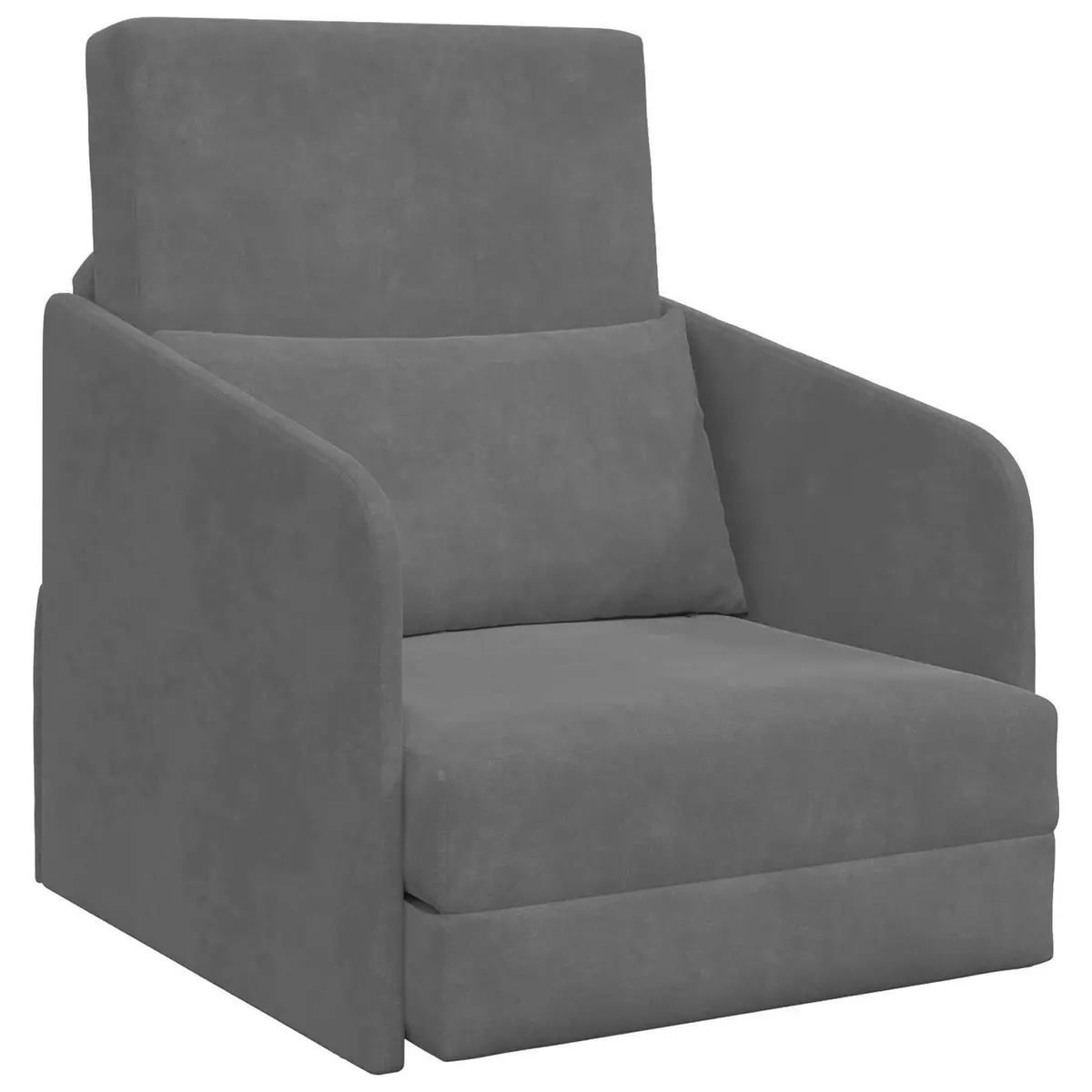 Grey Velvet Sofa Bed with Dual Function