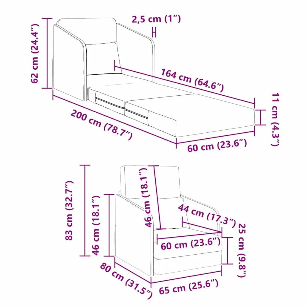 Grey Velvet Sofa Bed with Dual Function
