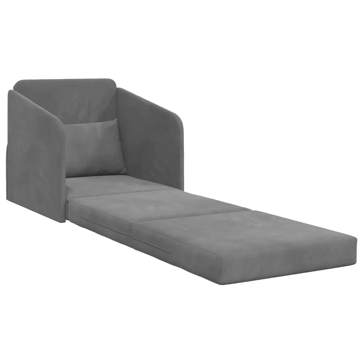 Grey Velvet Sofa Bed with Dual Function