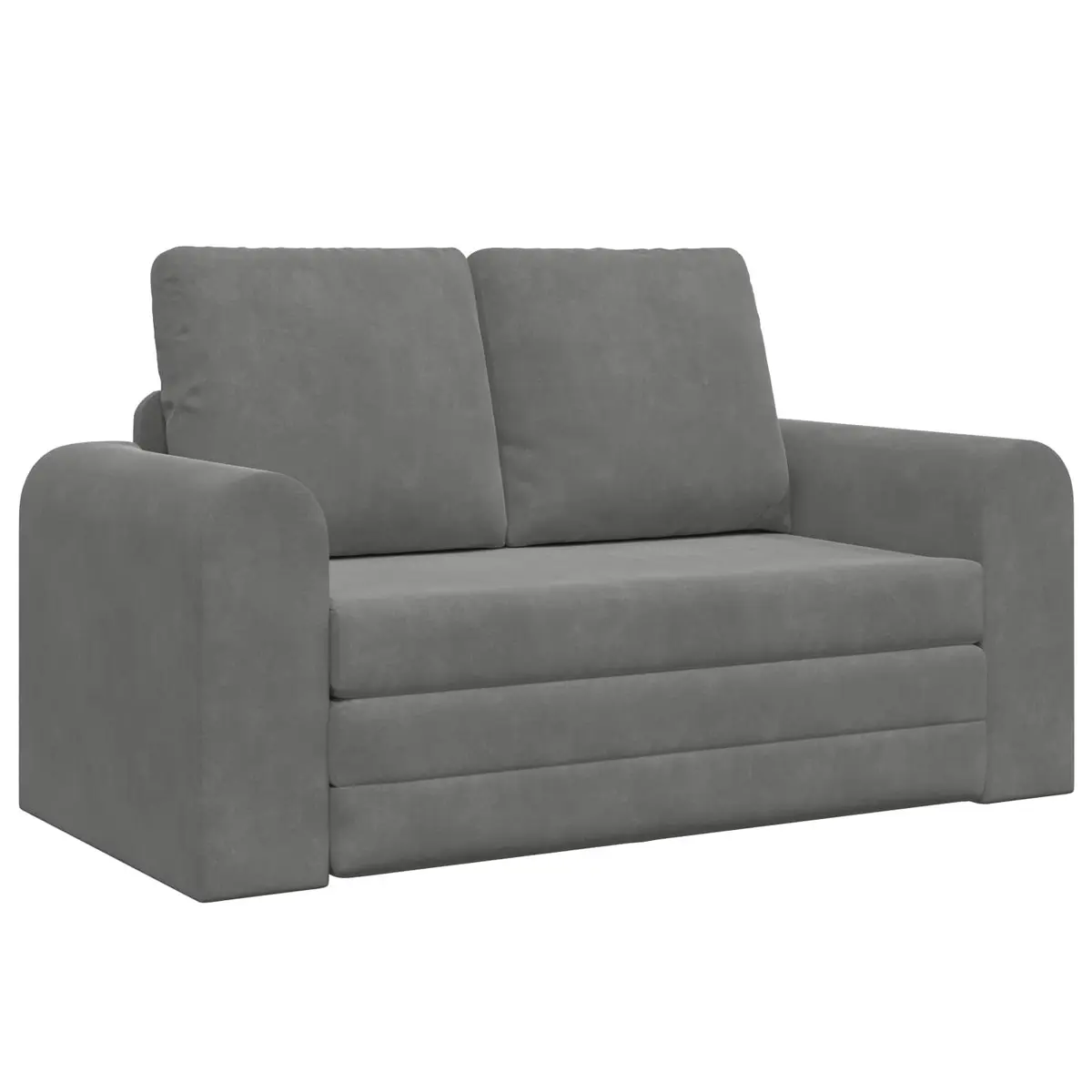 Sofa Bed Grey Velvet Living Room 148x71x83cm Convertible Couch