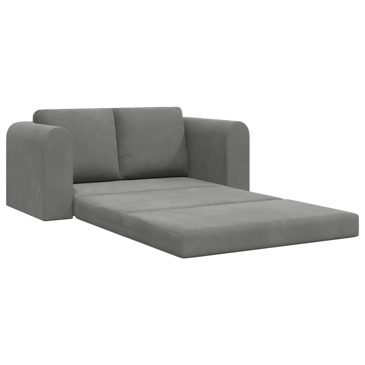 Sofa Bed Grey Velvet Living Room 148x71x83cm Convertible Couch