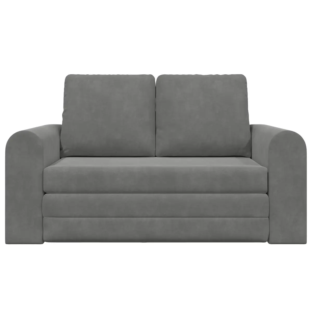 Sofa Bed Grey Velvet Living Room 148x71x83cm Convertible Couch