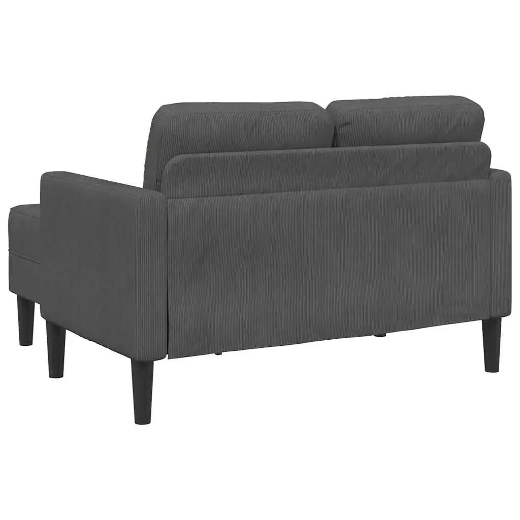 L-Shaped 2-Seater Sofa with Chaise Lounge Corner Couch Grey Linen 125cm