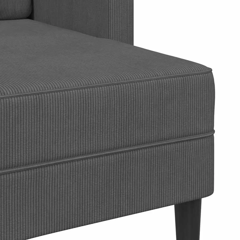 L-Shaped 2-Seater Sofa with Chaise Lounge Corner Couch Grey Linen 125cm