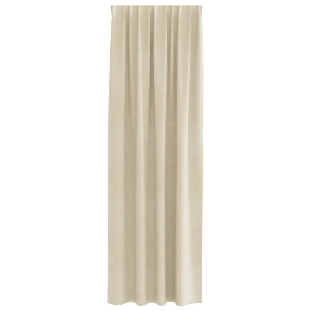 Light Blocking Cream Velvet Curtains 2 pcs 140 x 245 cm