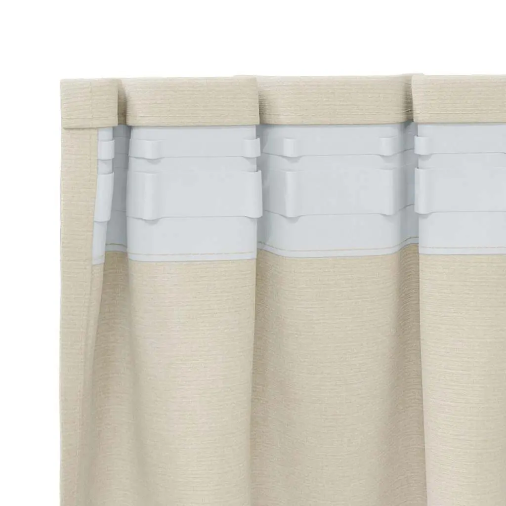 Light Blocking Cream Velvet Curtains 2 pcs 140 x 245 cm