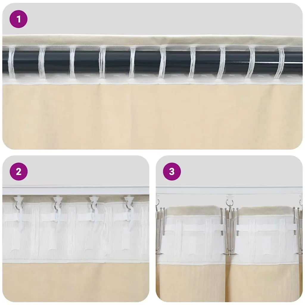 Light Blocking Cream Velvet Curtains 2 pcs 140 x 245 cm