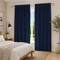 Blackout Curtains, 140 x 225 cm, Dark Blue Velvet