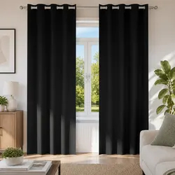 Blackout Curtains Specifications: 2 pcs Black 245 x 140 cm