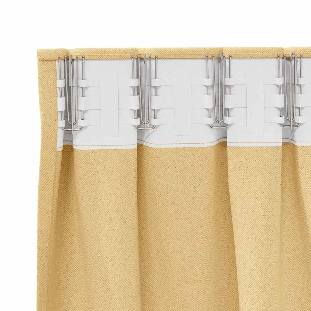 Blackout Curtains 2 pcs Living Room Bedroom Beige 245 x 140 cm