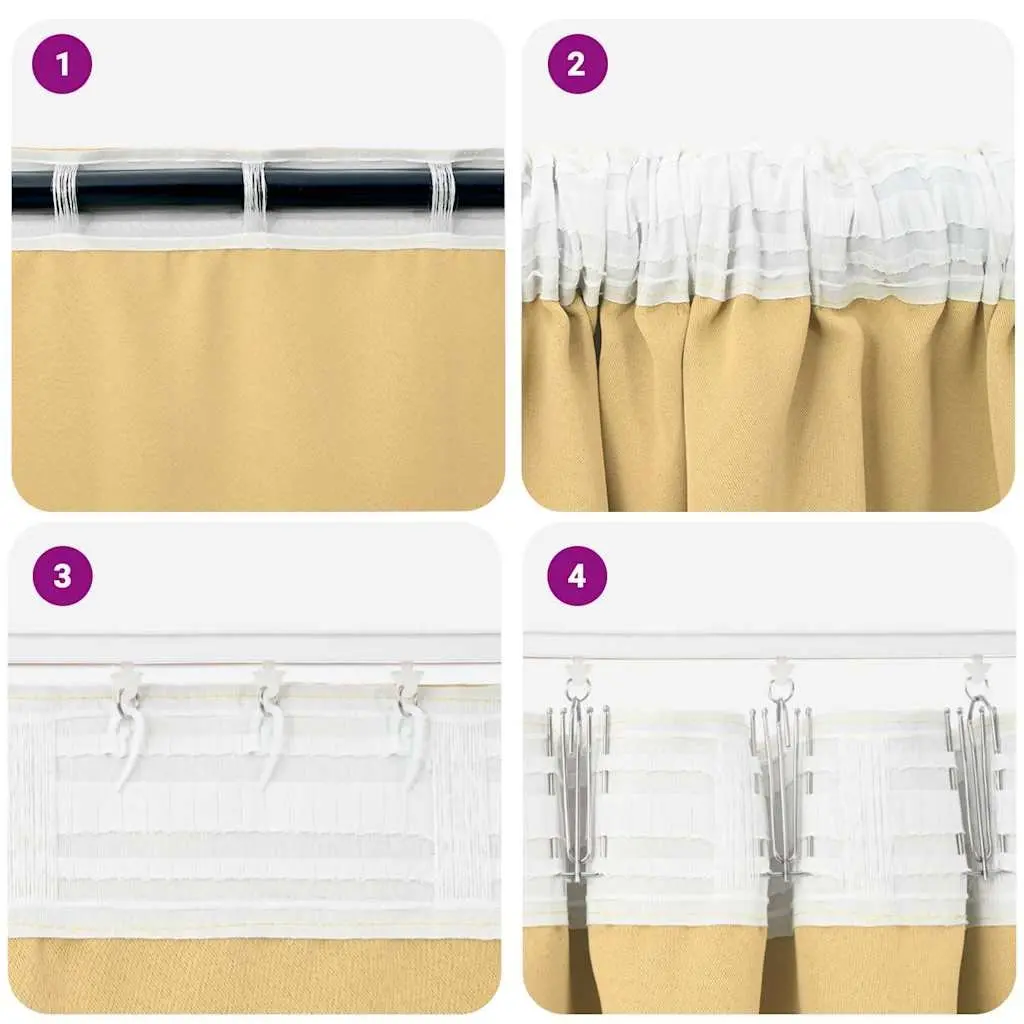 Blackout Curtains 2 pcs Living Room Bedroom Beige 245 x 140 cm