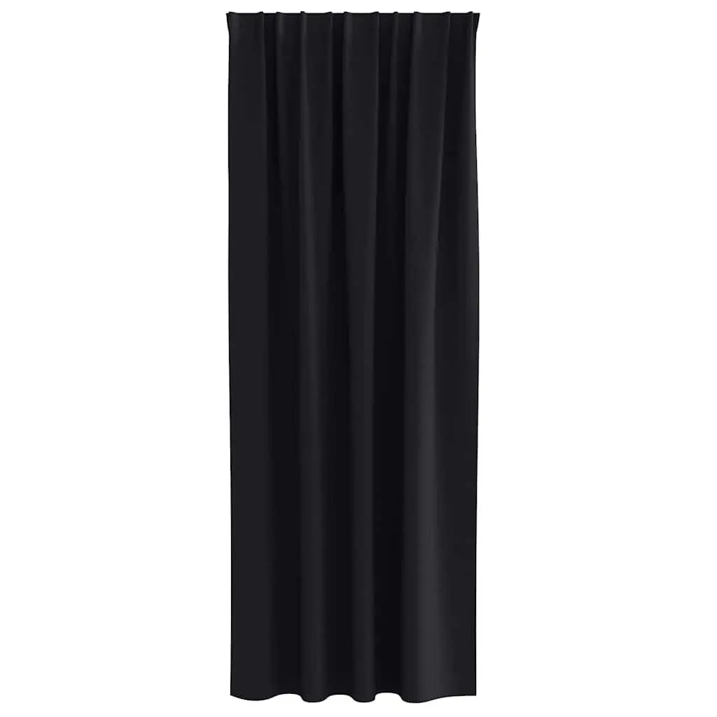Blackout Curtains 2 pcs, Black 245 x 140 cm, Polyester Material