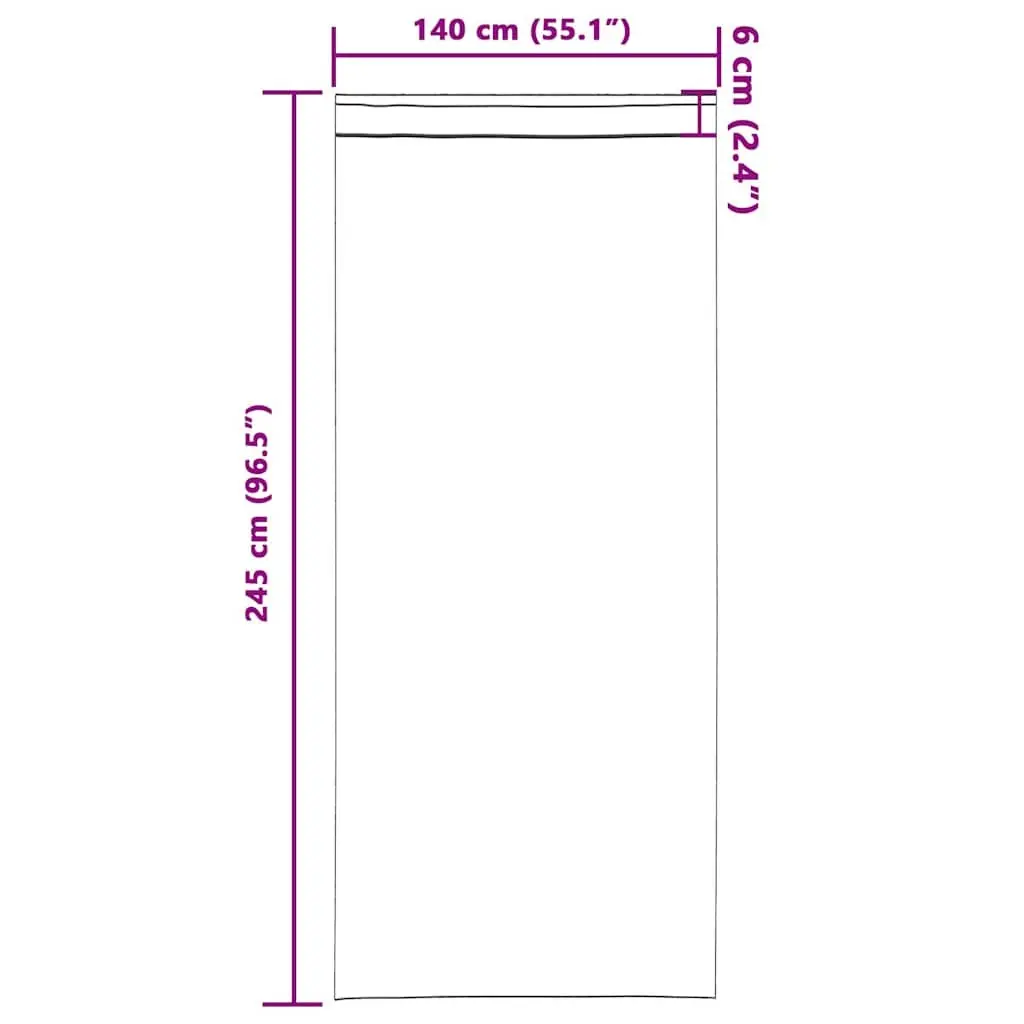 Blackout Curtains 2 pcs, Black 245 x 140 cm, Polyester Material