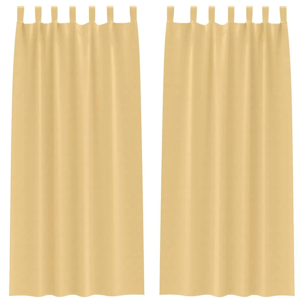 Blackout Curtains for Living Room Bedroom Office 245 x 140 cm Beige 2 Pieces