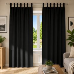 Blackout Curtains Dimensions: 245 x 140 cm, 2 pcs Black